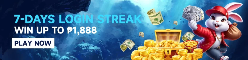 JILIBAY casino promotion featuring 7 days login streak reward for players after login and register with access to games and mobile app download